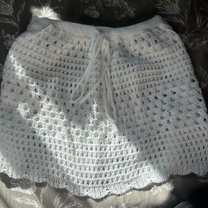 white crochet skirt